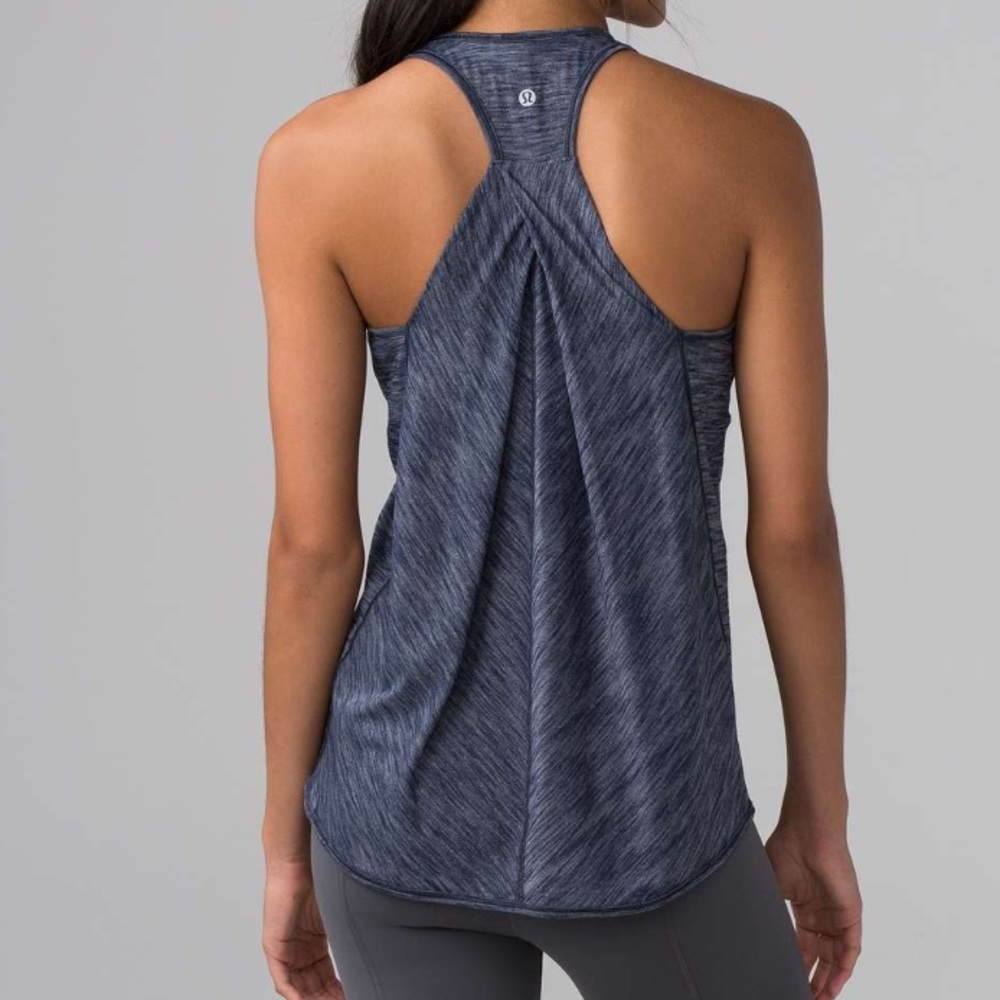 lululemon athletica Heathered Navy Racerback Tank Top